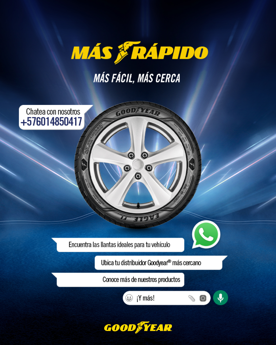 Goodyear presenta su nueva línea de contacto vía WhatsApp
