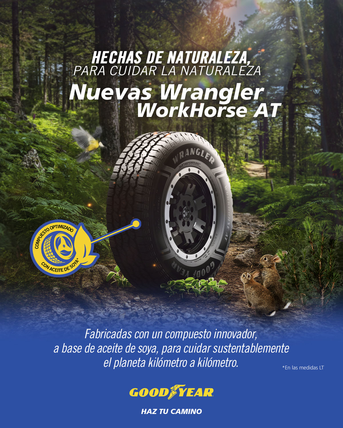 Goodyear presenta su primera llanta producida en América Latina con aceite de soya: Wrangler Workhorse AT