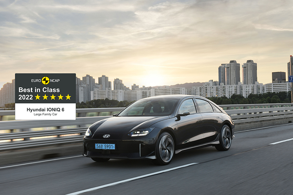 El Hyundai IONIQ 6 es el “Mejor Coche de su Clase” de Euro NCAP 2022 en la categoría de “Coche Familiar Grande
